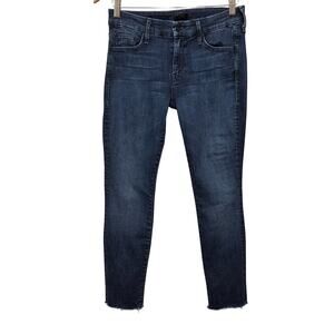 Mother The Looker Jean Women 27 (28x27)* Ankle Fray Mid Rise Dark Wash Skinny